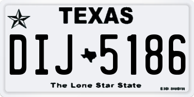 TX license plate DIJ5186