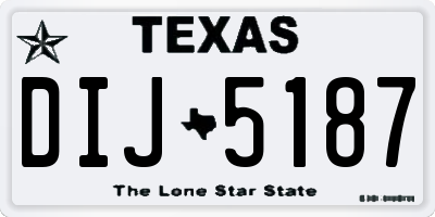 TX license plate DIJ5187