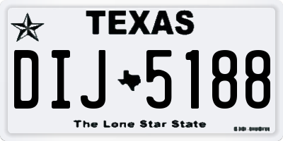 TX license plate DIJ5188
