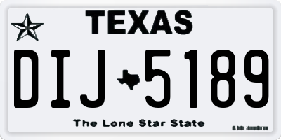 TX license plate DIJ5189