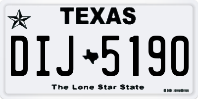 TX license plate DIJ5190