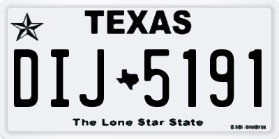 TX license plate DIJ5191