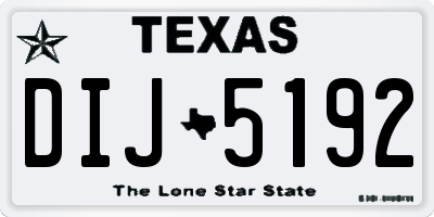 TX license plate DIJ5192