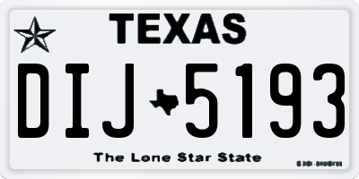 TX license plate DIJ5193