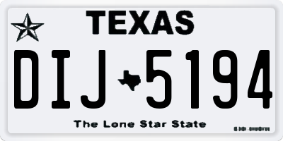 TX license plate DIJ5194