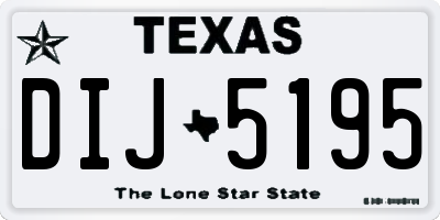 TX license plate DIJ5195