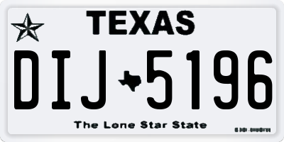 TX license plate DIJ5196