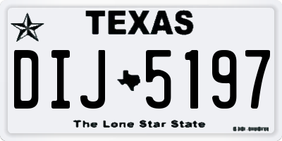 TX license plate DIJ5197