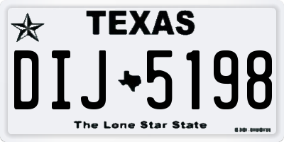 TX license plate DIJ5198