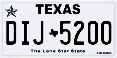 TX license plate DIJ5200