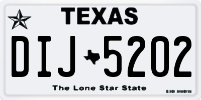 TX license plate DIJ5202
