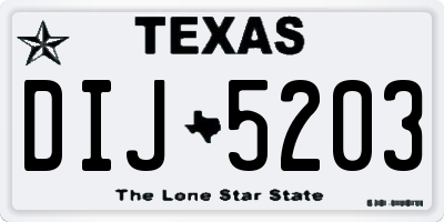 TX license plate DIJ5203