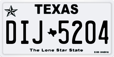 TX license plate DIJ5204