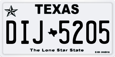 TX license plate DIJ5205