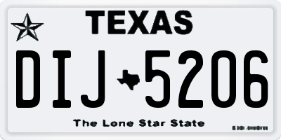 TX license plate DIJ5206
