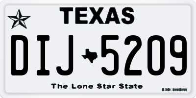 TX license plate DIJ5209