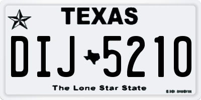 TX license plate DIJ5210