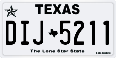TX license plate DIJ5211