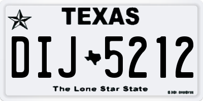 TX license plate DIJ5212