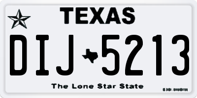 TX license plate DIJ5213
