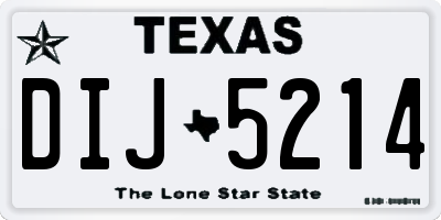TX license plate DIJ5214