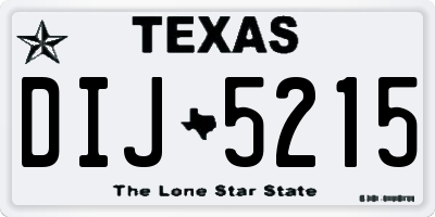 TX license plate DIJ5215
