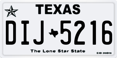 TX license plate DIJ5216