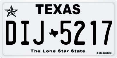 TX license plate DIJ5217