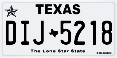 TX license plate DIJ5218