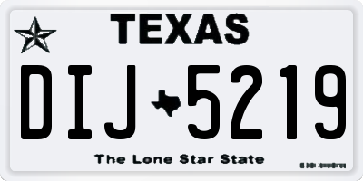 TX license plate DIJ5219
