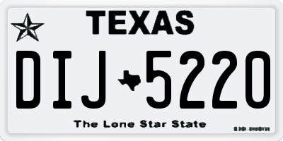 TX license plate DIJ5220