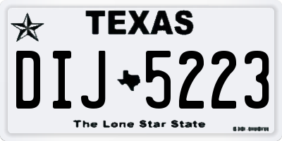 TX license plate DIJ5223
