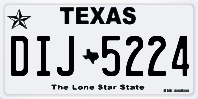 TX license plate DIJ5224