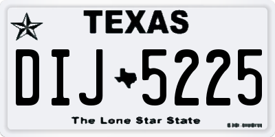 TX license plate DIJ5225