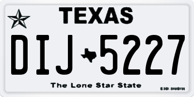 TX license plate DIJ5227