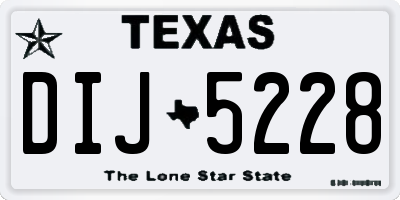TX license plate DIJ5228