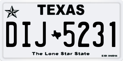 TX license plate DIJ5231