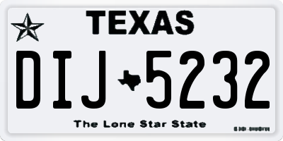 TX license plate DIJ5232