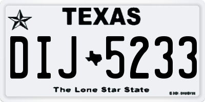 TX license plate DIJ5233