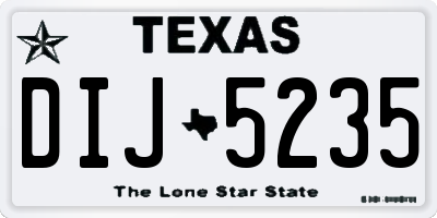 TX license plate DIJ5235