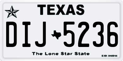 TX license plate DIJ5236