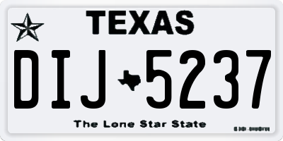 TX license plate DIJ5237