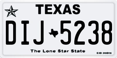 TX license plate DIJ5238