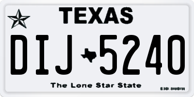 TX license plate DIJ5240