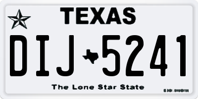 TX license plate DIJ5241