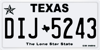 TX license plate DIJ5243