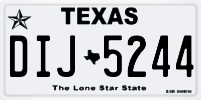 TX license plate DIJ5244