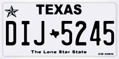 TX license plate DIJ5245