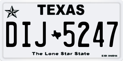 TX license plate DIJ5247