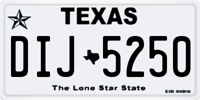 TX license plate DIJ5250